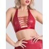 Top effet corset Fierce wetlook rouge